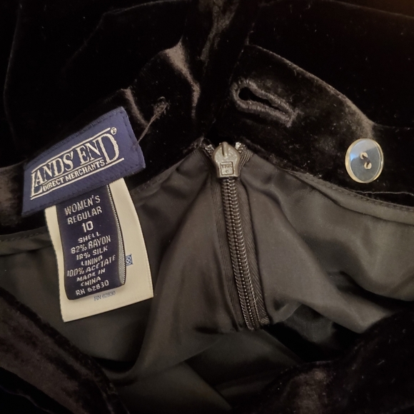 Lands End Black Velvet Skirt Women's Regular 10 - Picture 3 of 8